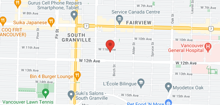 map of 905 1316 W 11TH AVENUE